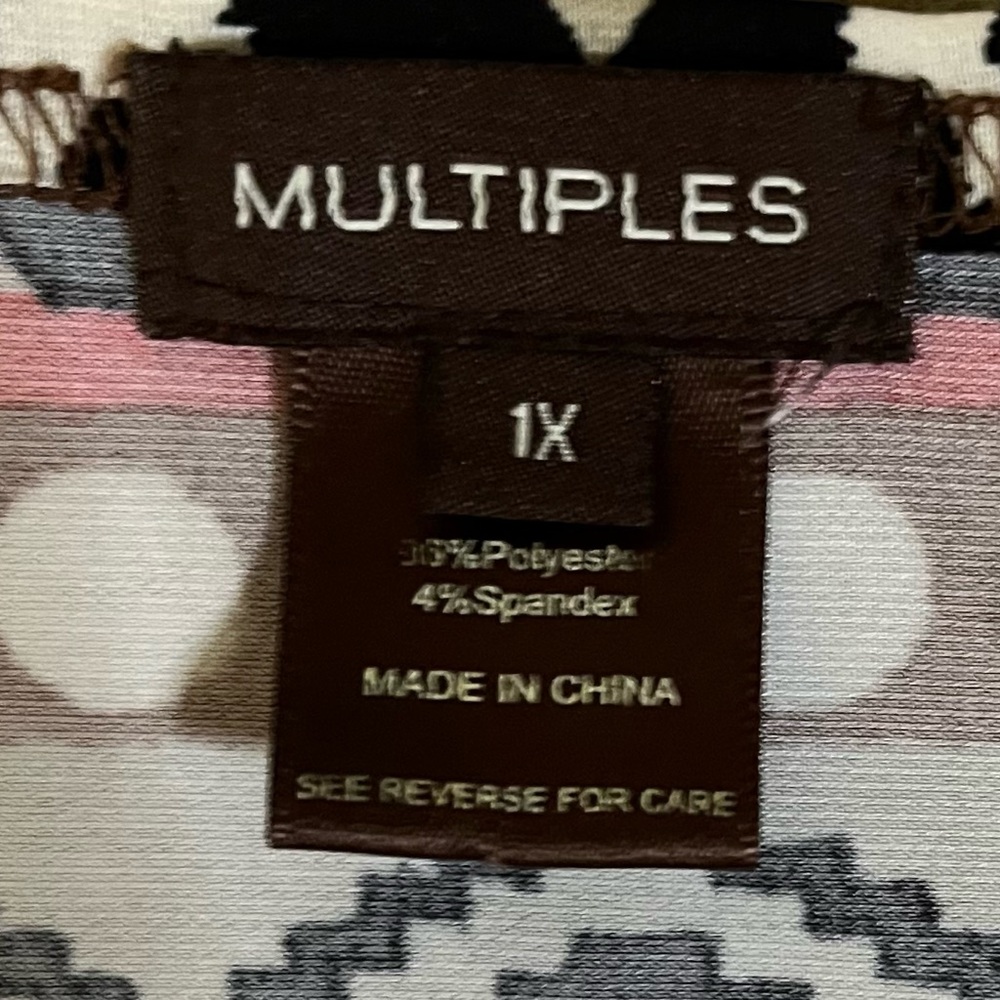 Multiples Tribal Print Tunic with 3/4 Sleeves size 1X - Picture 11 of 11